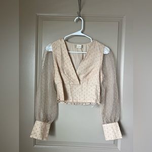 Altar’d State Shimmer Pale Pink Long Sleeve Size Small - Like New